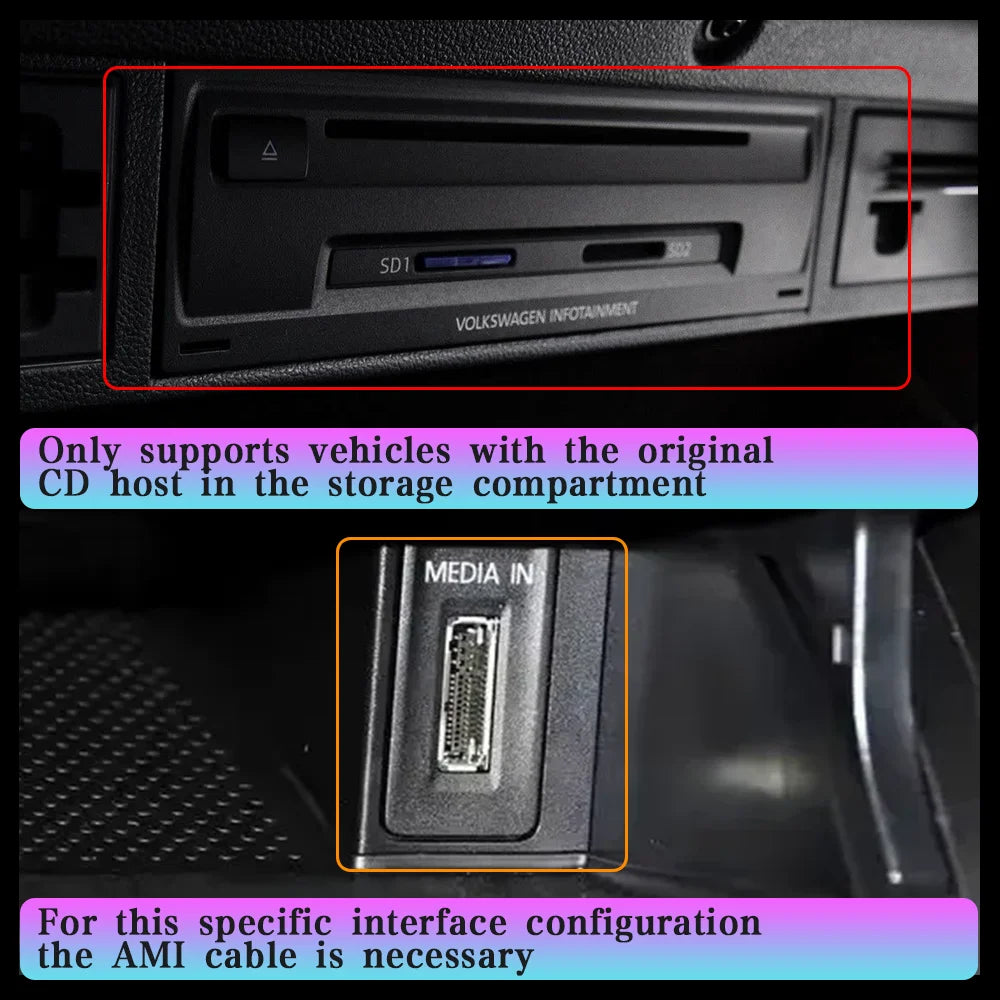 Draadloze CarPlay Android Auto Adapter – Wireless Connectie – Bluetooth Multimedia Interface – Volkswagen MIB Systeem – Plug-and-Play Installatie – Handsfree Spraakbediening – Snelle 2.4 GHz Verbinding - QUORE