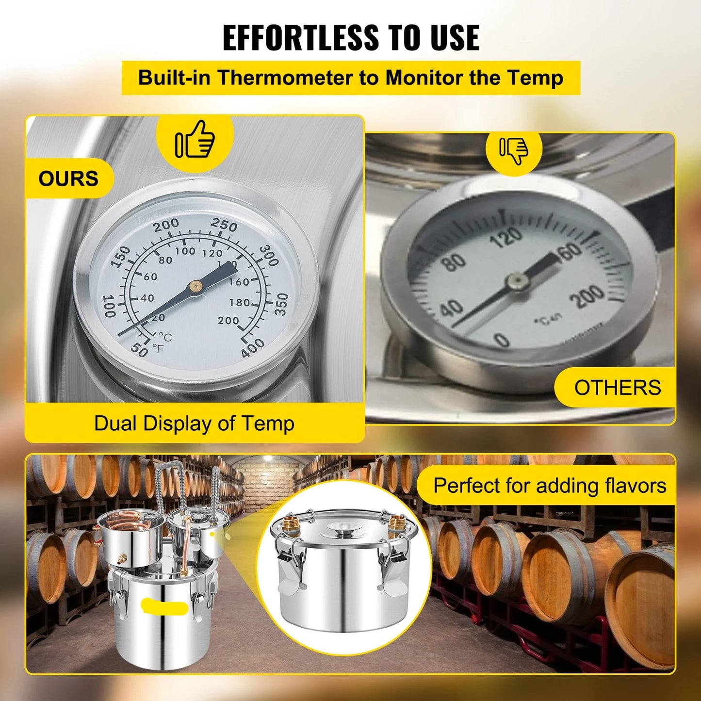 Distilleerketel - Destilleerapparaat - Moonshine - 50L - Alcohol Distiller - Thuisbrouwerij Set voor Wijn, & Bier – Brouwapparatuur en Dispenser Kit - Distilleermachine - QUORE