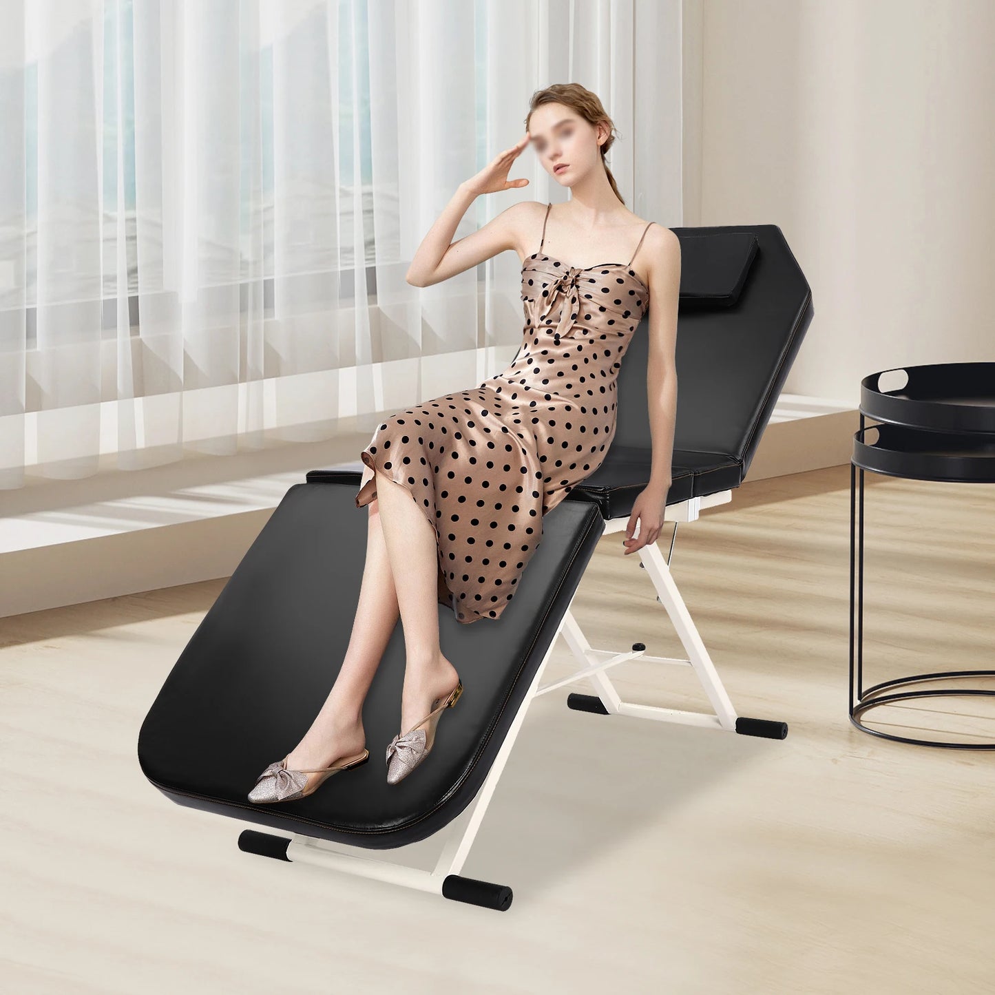 Massagetafel Inklapbaar - Massagetafel - Behandeltafel - Massage Bed - 3-Voudige Schoonheidsbed - Draagbare - Verstelbare - Inclusief Opbergtas – Geschikt voor Cosmetische en Therapeutische Behandelingen – Wit