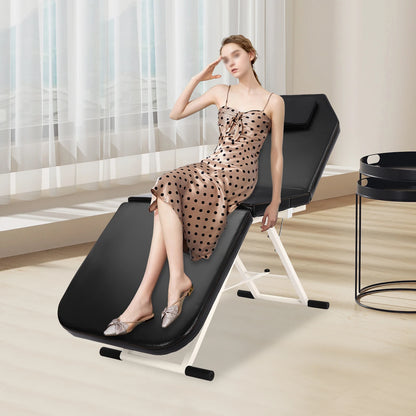 Massagetafel Inklapbaar - Massagetafel - Behandeltafel - Massage Bed - 3-Voudige Schoonheidsbed - Draagbare - Verstelbare - Inclusief Opbergtas – Geschikt voor Cosmetische en Therapeutische Behandelingen – Wit