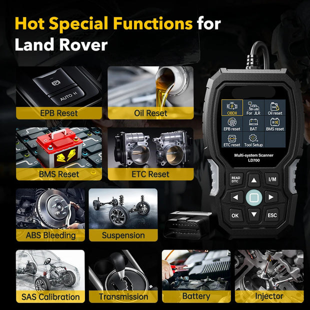 LD700 - OBD2 Scanner - Diagnosecomputer - Storing Verwijderen - Uitleesapparatuur Auto - Diagnose Auto - Diagnosetool voor alle systemen ABS EPB TPMS DPF