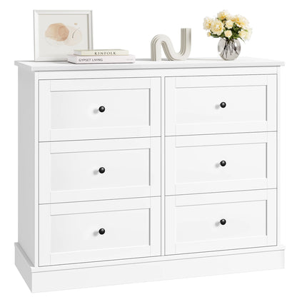 Getone Chest of Drawers Bedroom, Tall Chest of Drawers with 6 Drawers, Bedroom Furniture Storage Cupboard Cabinet  Bedroom Dresser, for Living Room Hallway 60x40x100cm, 108x87x40cm Wooden