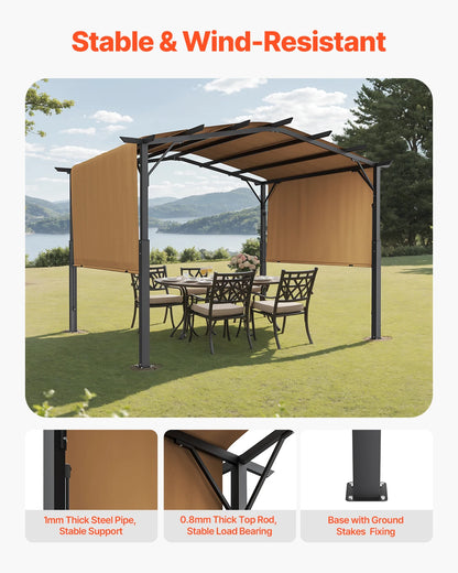 Pergola – Tuinoverkapping – Schaduwdoek – Buitenverblijf – 12x10 Foet– Stalen Frame – Waterafstotend Polyester