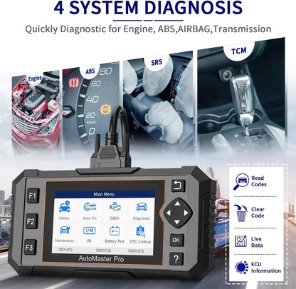 OBD2 Diagnose Scanner – Auto Diagnoseapparaat – Foutcode Lezer – Autodiagnose Tool – 4,3 Inch Kleurenscherm – 5 Service Resets