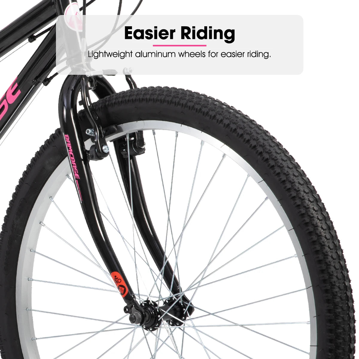 HILAND Bamcbase Womens Mountain Bike, 24 26 Inch 18 Speeds Hybrid Commuter Bicycle for Adults, Sport Hardtail Trail MTB