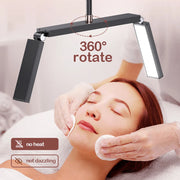 Salonlamp - LED Videolamp – Opvouwbaar Vloermodel – 40W - Halve Maanlamp – 3200K-5600K – Met Standaard, Telefoonhouder & Afstandsbediening – Voor Make-up -  Schoonheidssalon - Live Streaming - Wit