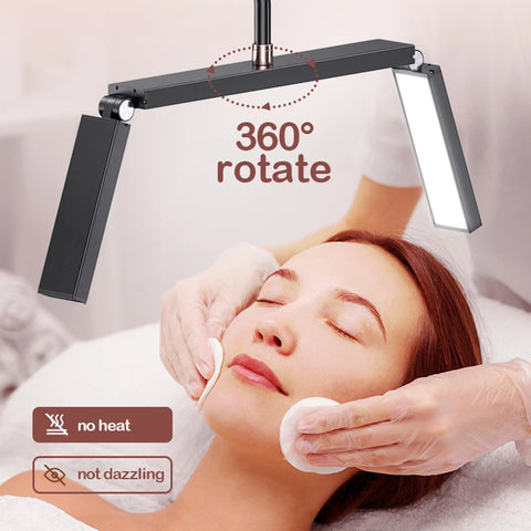 Salonlamp - LED Videolamp – Opvouwbaar Vloermodel – 40W - Halve Maanlamp – 3200K-5600K – Met Standaard, Telefoonhouder & Afstandsbediening – Voor Make-up -  Schoonheidssalon - Live Streaming - Wit