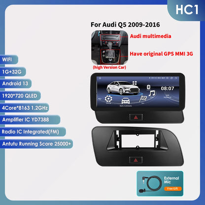 Hizpo AI Voice WIFI 4G-LTE Android 14Car Radio for Audi Q5 2009-2016 Multimedia Video Player GPS 2din BT Autoradio