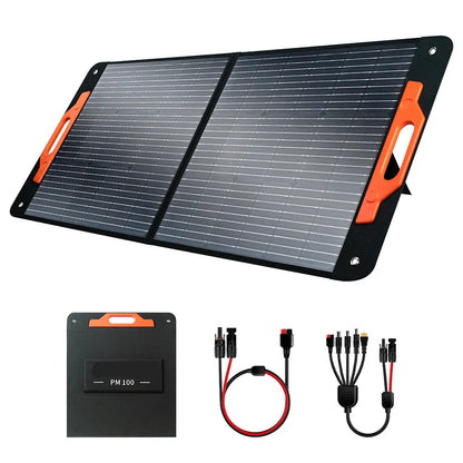 Zonnepaneel - Zonnepanelen - zonnepaneel opvouwbaar - Vouwbaar Zonnepaneel - 100W - IP65 Waterdicht, 23% Efficiëntie, Type-C QC3.0 en USB Uitgang