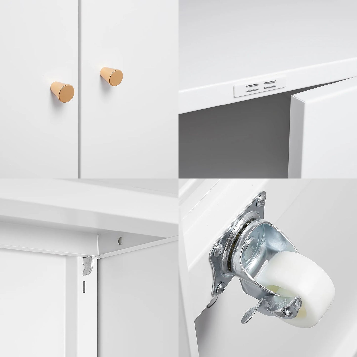 Metalen Kast Op Wielen – Mobiele Opbergkast – Bureaukast – Kantoorkast – Compact Formaat – Verstelbare Plank – Magnetische Deuren
