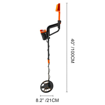 Metaaldetector - Metaalzoekapparaat voor professionals - Hoge nauwkeurigheid - Gevoelig LCD-scherm - Waterdicht - Zwart en oranje - QUORE