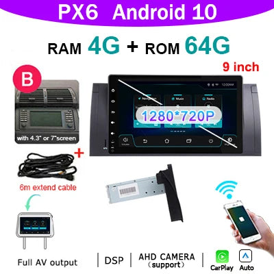 Android 14 Autoradio – 2-DIN Auto Stereo – Multimedia Speler – Bluetooth Radio – Draadloze CarPlay – 7 Inch Touchscreen – 4G LTE Connectiviteit - QUORE