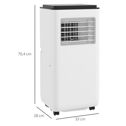 Mobiele Airco - Draagbare Airconditioning - Mini-Airconditioning - met Afstandsbediening - 10000 BTU - 2900W - 12-22 m² - 220-240 V/50Hz - ≤ 53 dB - 33 x 28 x 70.4 cm - Wit