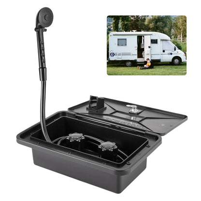 Campingdouche – Buitendouche met 1,5 m Slang – Ergonomisch Ontwerp & Eenvoudige Installatie – Geschikt voor Caravan - Boot of Tuin – Met Temperatuurregeling