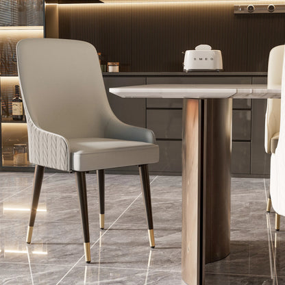 Eetkamerstoelen – Stoelen – Zetels – Zitmeubels – Moderne Stoelen – Microfiber Leer – Hoog Zitcomfort - Licht Khaki