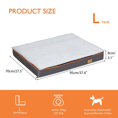 Hondenkussen - Hondenbed Orthopedisch - Gemaakt van Dikke Schuimkussen - Padded Pet Bed - met Wasbare en Waterdichte Hoes - Groot