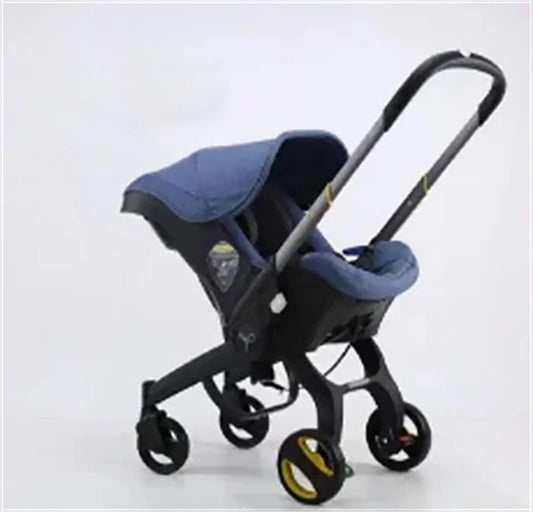 Kinderwagen - Babywagen - Wandelwagen - 4-in-1 - Opvouwbaar - Lichtgewicht Reisbuggy - Verstelbare Zitting - en Zonnescherm - Kinderen tot 20 kg - Blauw