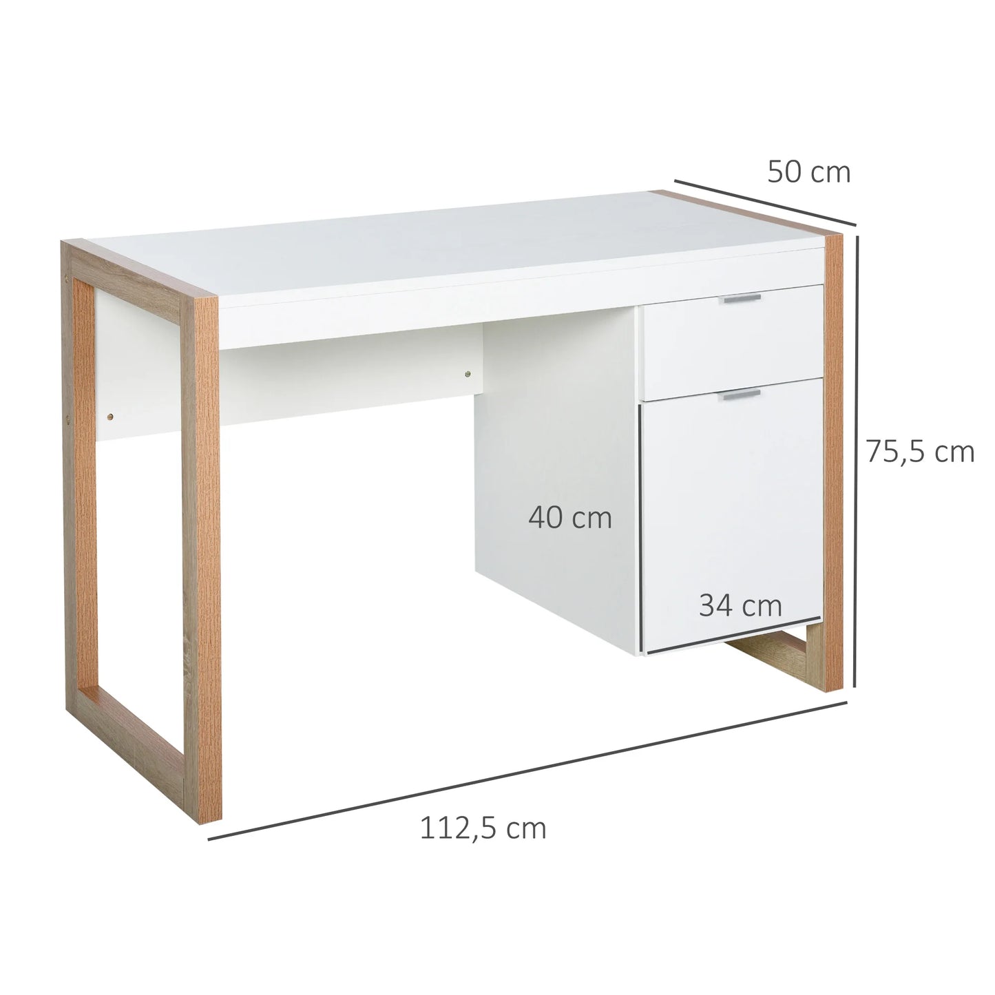 Bureau – Werkplek – Schrijftafel – Thuiswerkplek – Opbergruimte – Melamine Afwerking – Compact Formaat