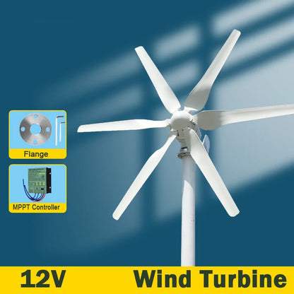 3000W Windturbine – Verticale Windgenerator – Windmolen – Energiegenerator – Windenergie Systeem – 12V Hybride Controller – Hoog Rendement & Stille Werking