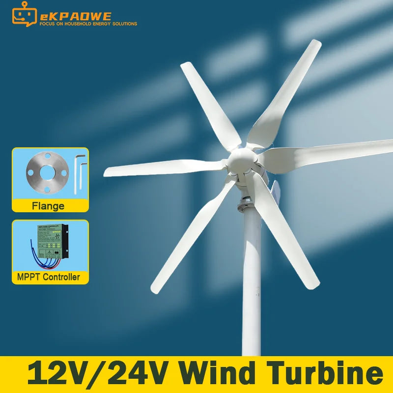 3000W High Efficiency Wind Turbine Off Grid System 12V 24V 48V Output Voltage 220V 230V Home Appliance Power Supply System