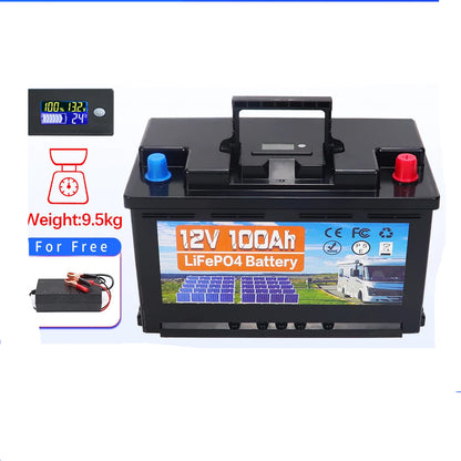 Batterij - Solar batterijen - Zonne opslag - Lithium IJzer Fosfaat Batterij - Opslag - 12V - 150AH - LiFePO4 Batterij met Ingebouwde BMS voor RV, Campers, Golfkarren en Zonne-opslag