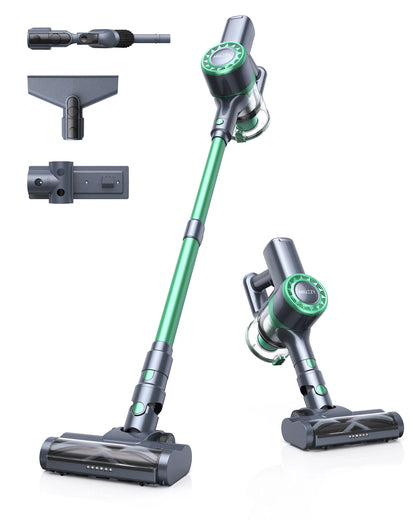 Steelstofzuiger - Draadloze - Vacuum Cleaner - Stofzuiger - LED Display - HEPA Filter – 30KPa - 260W - Anti-klit Vloerborstel - Voor Tapijt - Harde Vloeren - Huisdieren - Groen