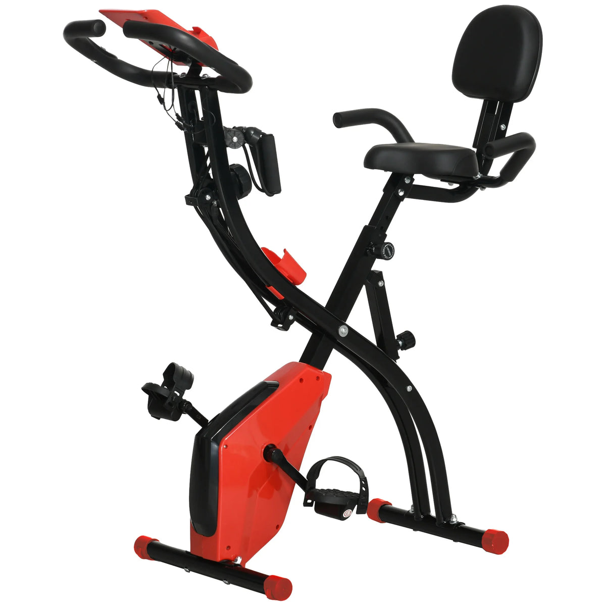 Eliptical Bike - Indoorfietsen - Hometrainers - Fitness Fiets - Indoor Cycle - Indoorfiets - Kunststof ABS staal - Opvouwbare Hometrainer - 105x48x118 cm - Rood - QUORE