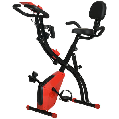 Eliptical Bike - Indoorfietsen - Hometrainers - Fitness Fiets - Indoor Cycle - Indoorfiets - Kunststof ABS staal - Opvouwbare Hometrainer - 105x48x118 cm - Rood - QUORE