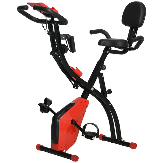 Eliptical Bike - Indoorfietsen - Hometrainers - Fitness Fiets - Indoor Cycle - Indoorfiets - Kunststof ABS staal - Opvouwbare Hometrainer - 105x48x118 cm - Rood - QUORE