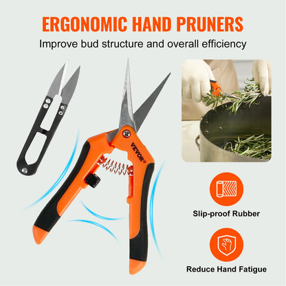 Vevor - Bladko Trimmer - Trimmer Head - Manual Bud Trimmer - with Stainless Steel Blades - for Twisted Spin Cut Clear Dome - 16in pan - Silver