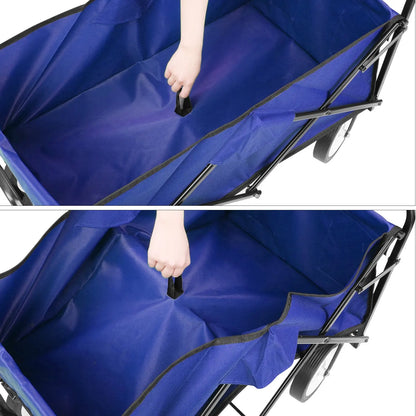 Bolderkar - Tuinwagen - Opvouwbare - Stevige Transportkar 110L - Heavy Duty Camping Trolley - Grote Wielen - en Waterdicht - Voor Tuin - Strand - en Boodschappen - Groen