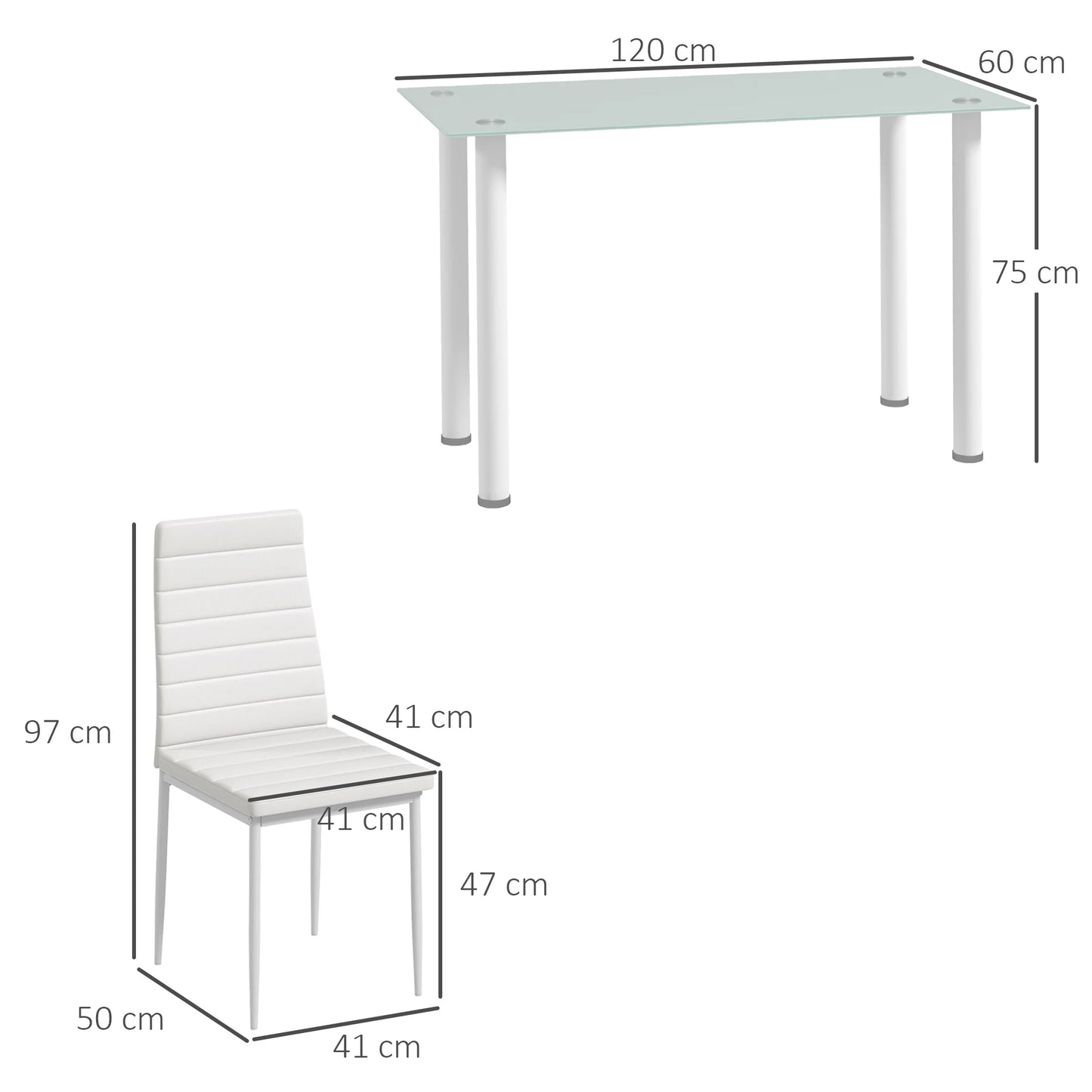 Eethoek – Eettafelset – Eetkamerset – Tafel Met Stoelen – Glazen Tafelblad – 5-Delige Set – Gehard Veiligheidsglas