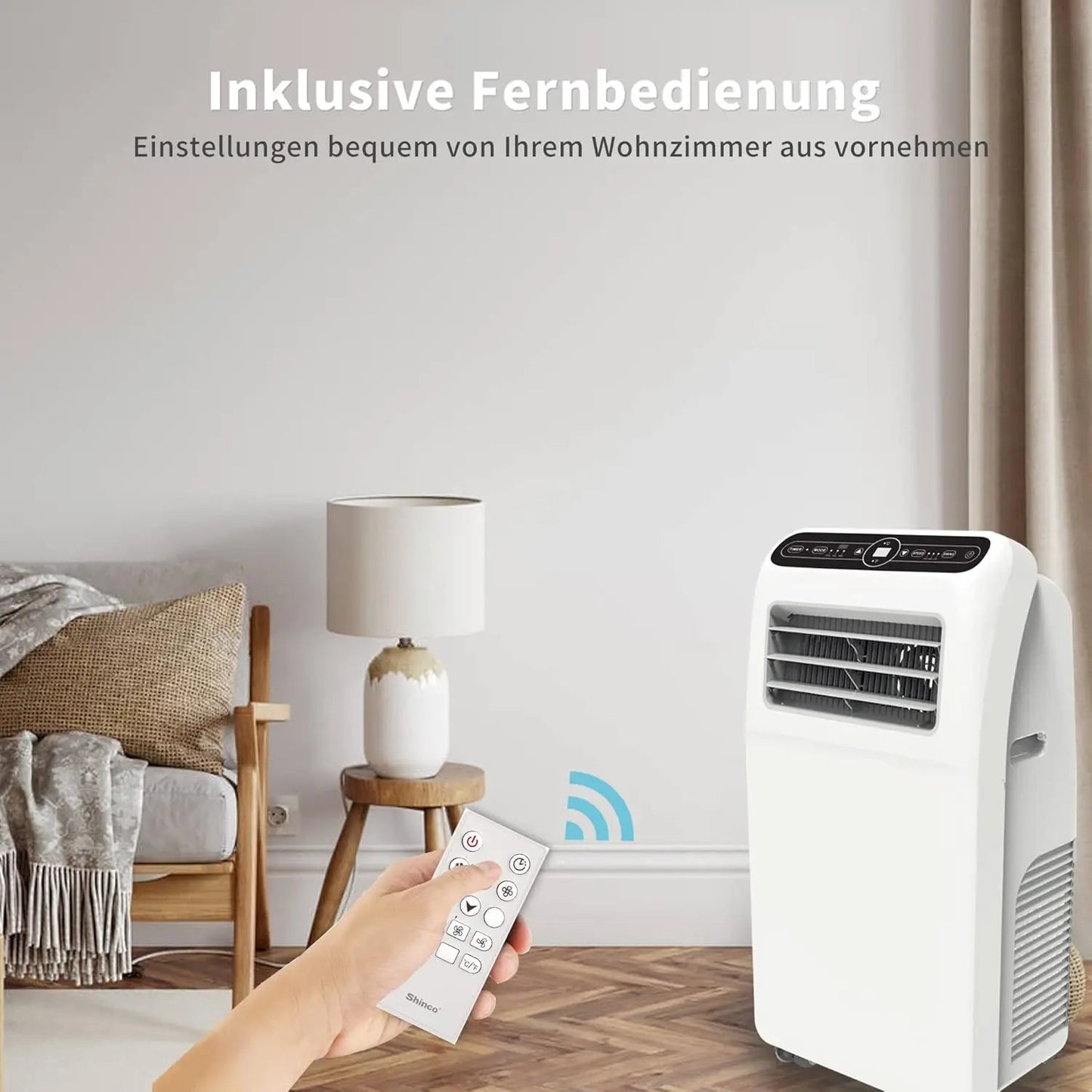Mobiele Airco - Draagbare Airconditioning - Mini-Airconditioning - met Uitlaatslang - voor Koeling - Ventileren - Ontvochtigen - 12000 BTU - 3.5 kW - 30m² - 44.3 x 34 x 83 cm - Wit
