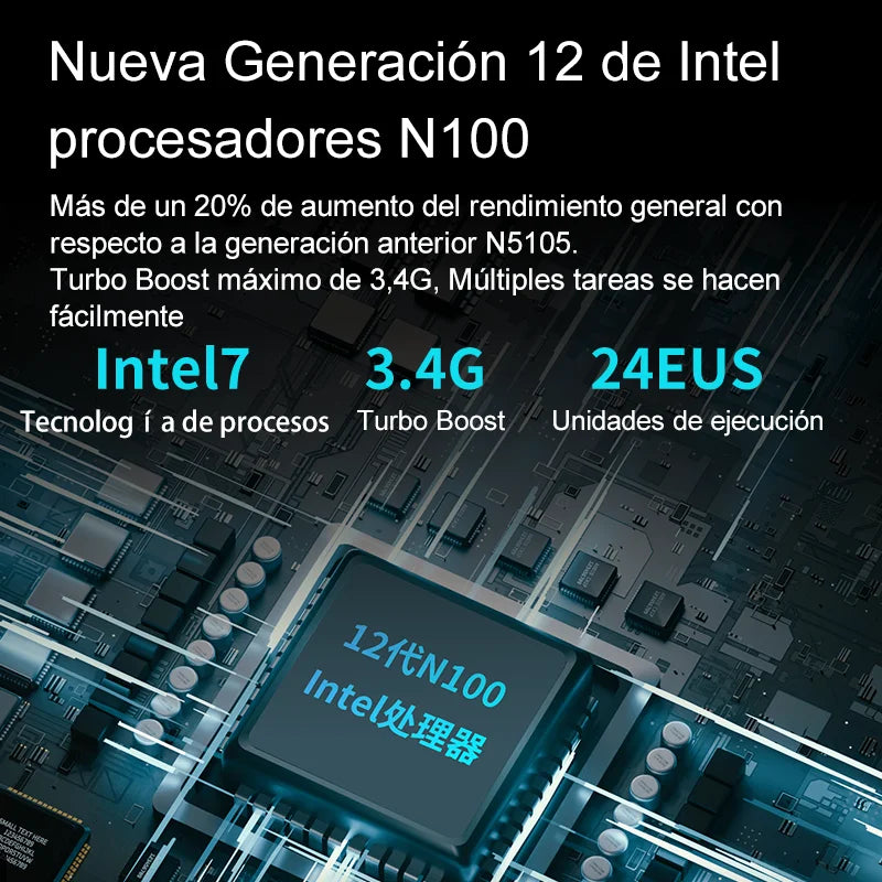 MicroData - Computer - Gaming PC -Mini Desktop- PC - Mini PC - N100 - Intel 12th generation - 8GB 256GB