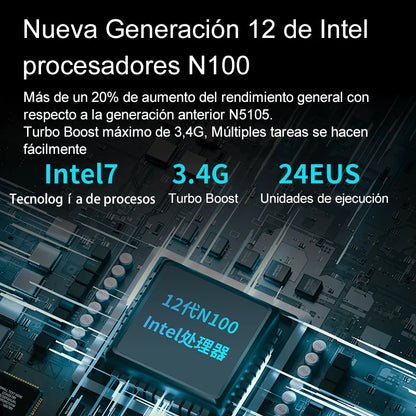 MicroData - Computer - Gaming PC -Mini Desktop- PC - Mini PC - N100 - Intel 12th generation - 8GB 256GB