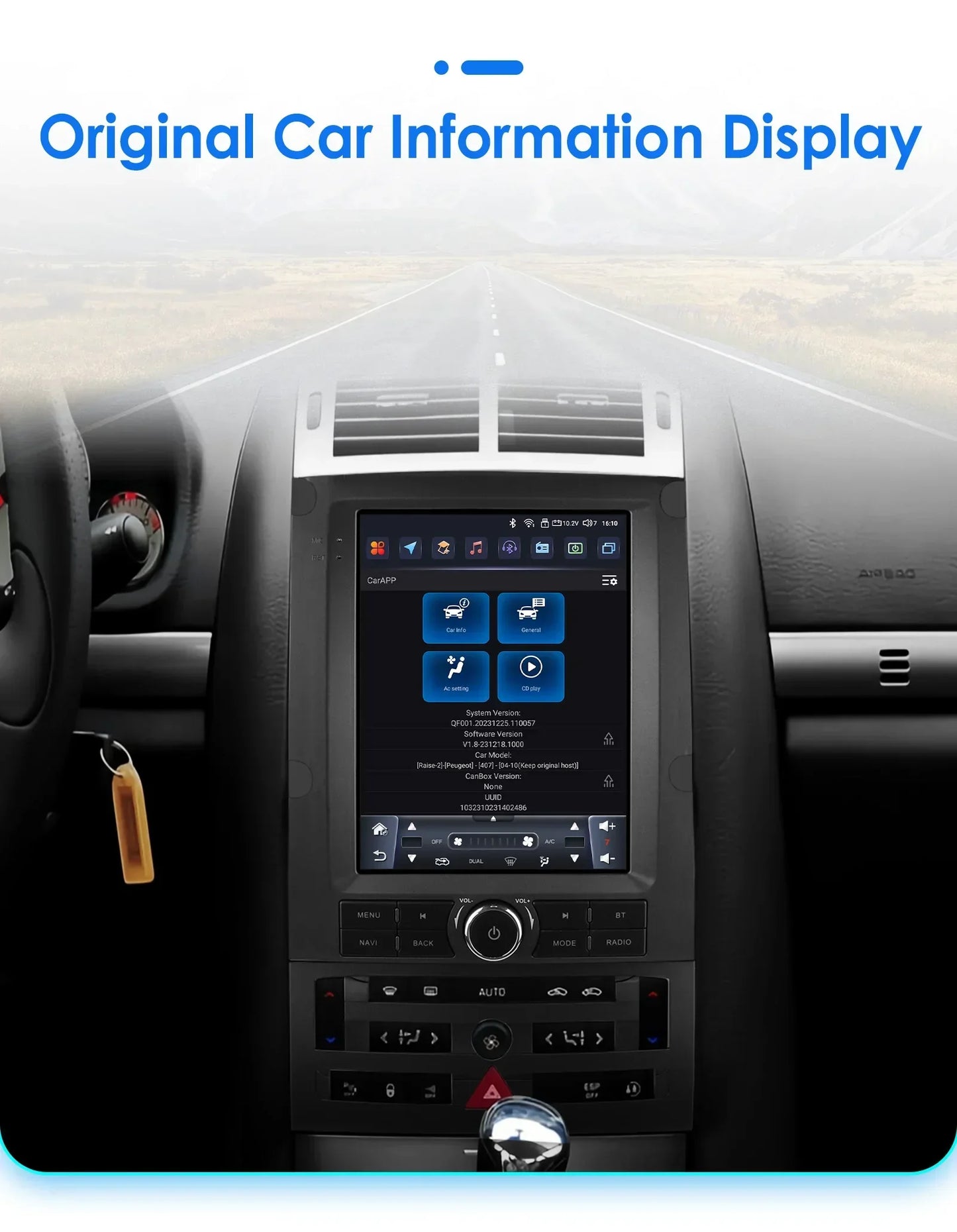 9,7 Inch Android Multimediasysteem – Autoradio – GPS Navigatie – CarPlay – 4G Verbinding – Groot Touchscreen – Smartphone Integratie – Peugeot 407 2004-2011