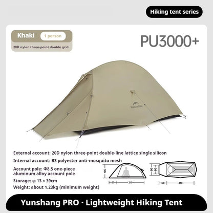Campingtent – Kampeertent – Trekkingtent – Pop-up Tent – Lichtgewicht Tent – Ultralicht 1-2 Persoons – Waterdicht 2000 mm Nylon – Compact Opvouwbaar