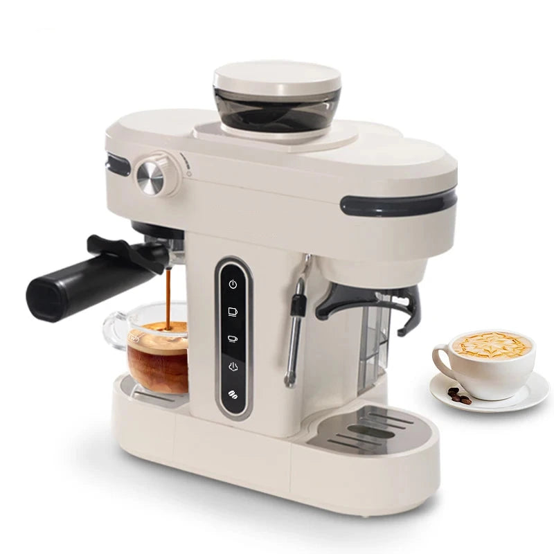 Espressomachine - Koffiemachine - Compact Koffiezetapparaat - 20 Bar - Semi-automatische - met Maalwerk -Melkschuimsysteem - Compact & Gebruiksvriendelijk - voor Espresso - Cappuccino en Latte