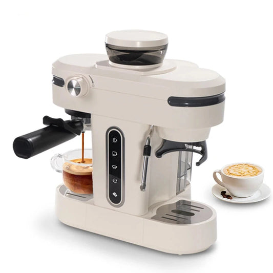 Espressomachine - Koffiemachine - Compact Koffiezetapparaat - 20 Bar - Semi-automatische - met Maalwerk -Melkschuimsysteem - Compact & Gebruiksvriendelijk - voor Espresso - Cappuccino en Latte