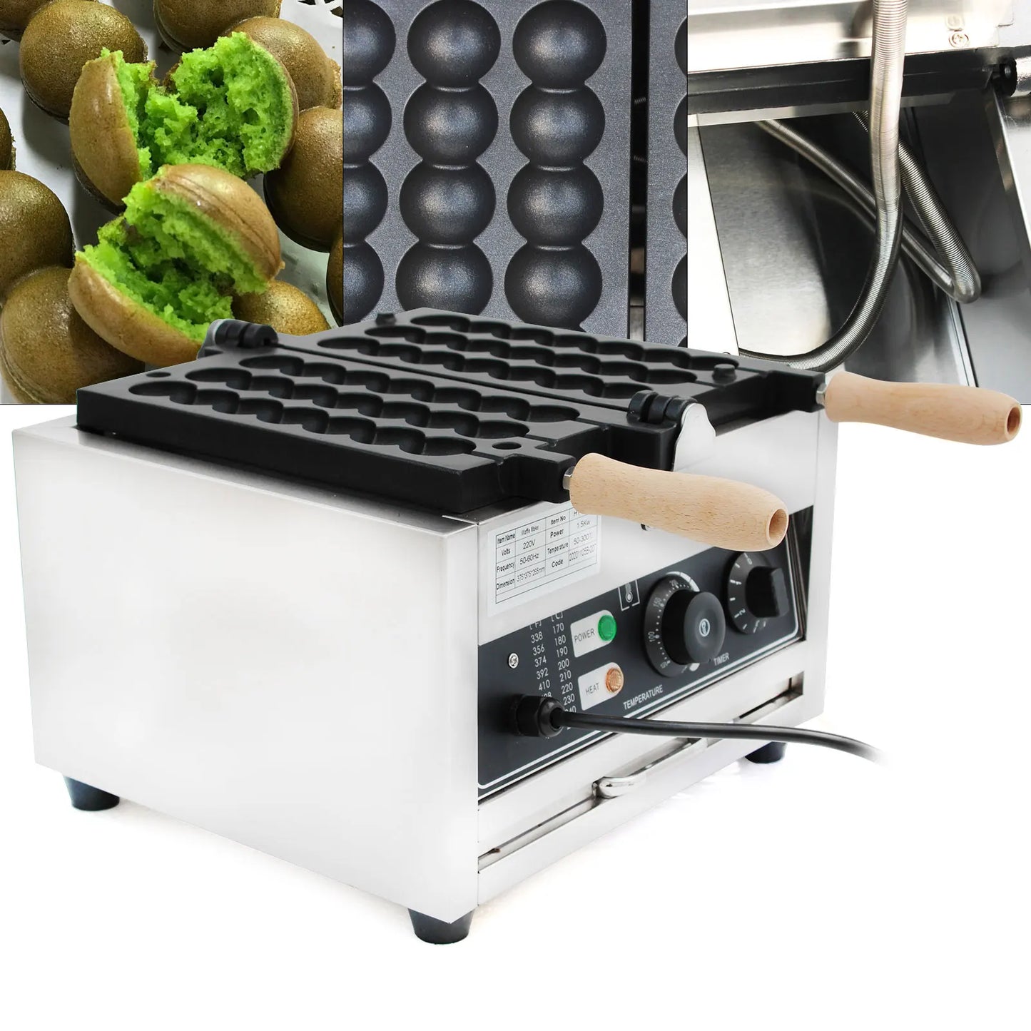 Commercial Nonstick Electric Waffle Bites Maker Bubble Waffle Ball Machine - QUORE