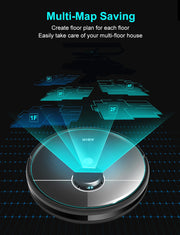 Robotstofzuiger - Stofzuiger - Automatisch leegstation - Laserlidar - 6500PA - 14,8V - 32W - 3200mA - Multi-Floor Mapping - Zwart