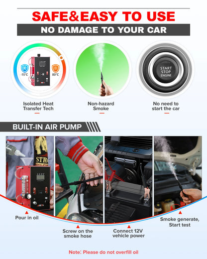 ANCEL L300 Smoke Machine Automotive Built-in Air Pump Vacuum Leak Detector with Digital Pressure Gauge Full System Evap Leaks