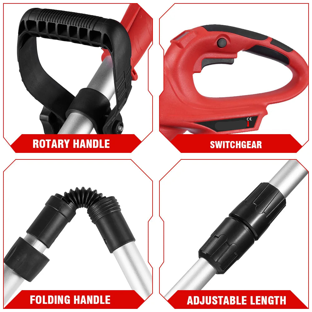 Grastrimmer - Grasmaaier - Grasmachine - Draadloze - 4000W - 36000RPM - Brushless Motor - Verstelbaar en Inklapbaar - Voor 21V/18V - 2 Batterij
