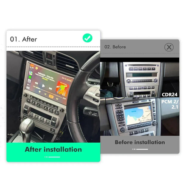 Auto Multimedia Speler - Voor Porsche Cayman 911 987 Boxster 997 - 1GB32GB - met Wifi - Carplay Scherm - Navigatiesysteem Auto - Multimedia Autoradio - Zilver