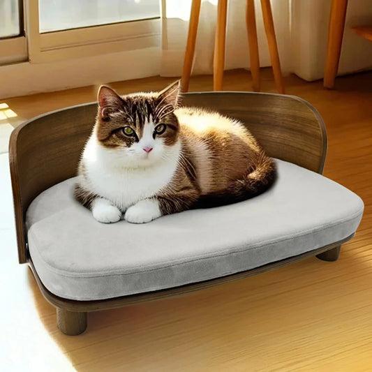Kattenbed – Kattenmand – Huisdierenbed – Dierenbed – Comfortabel Kussen – Duurzaam Houten Frame