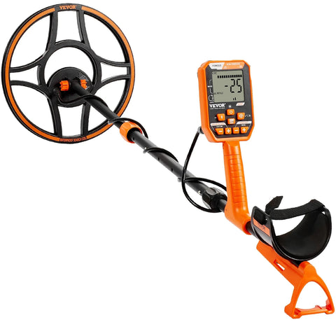 Metaaldetector - Metaalzoekapparaat voor professionals - Hoge nauwkeurigheid - Oplaadbaar - LCD-scherm - Verstelbaar 39-50in - 7 modi - 12in spoel - IP68 - Zwart en oranje