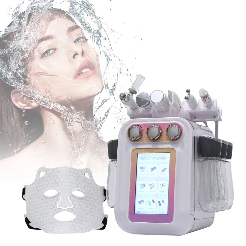 AOKO New 7 in 1  Hydro Dermabrasion Skin Care Beauty Machine Water Oxygen Jet Hydro Diamond Peeling Microdermabrasion Device