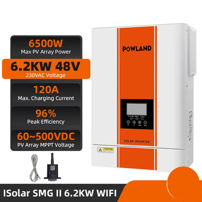 Hybride Zonne-Energie Omvormer – Solar Inverter – Mppt Laadregelaar – Batterij Omvormer – Huis Energiebeheer – 6.2 KW Output – WiFi Monitoring