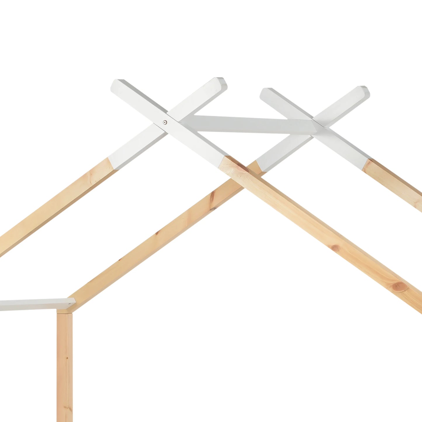 Kinderbed Huisjesvorm – Kinderbedje – Bedhuis – Speelbed – Houten Bed – Wit – 90x200 cm – Stevig Grenenhout – Met Opbergladen en Lattenbodem