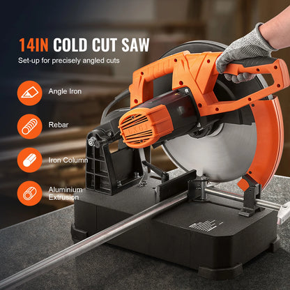 Afkortzaag Metaal – Doorslijper – Verstekzaag – Cirkelzaag – Chop Saw – 14 Inch Zaagblad – 2800W Krachtige Motor – Verstelbare Hoek 0-45°